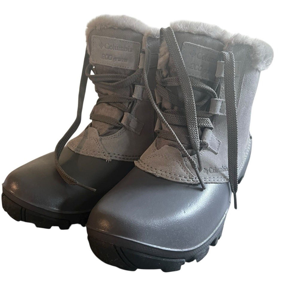 Columbia Women's Snow Winter Boots Faux Fur 200 Gram Techlite BL1607-060 Gray 10